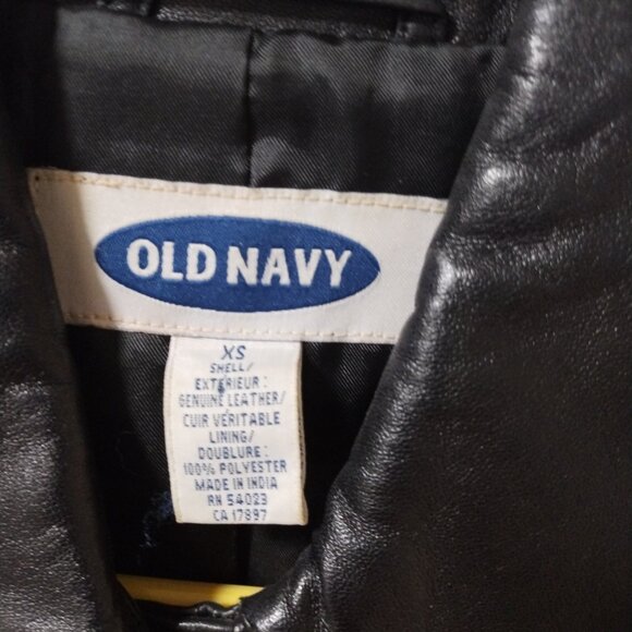 2/$40 Old Navy woman's black leather jacket - Picture 2 of 10